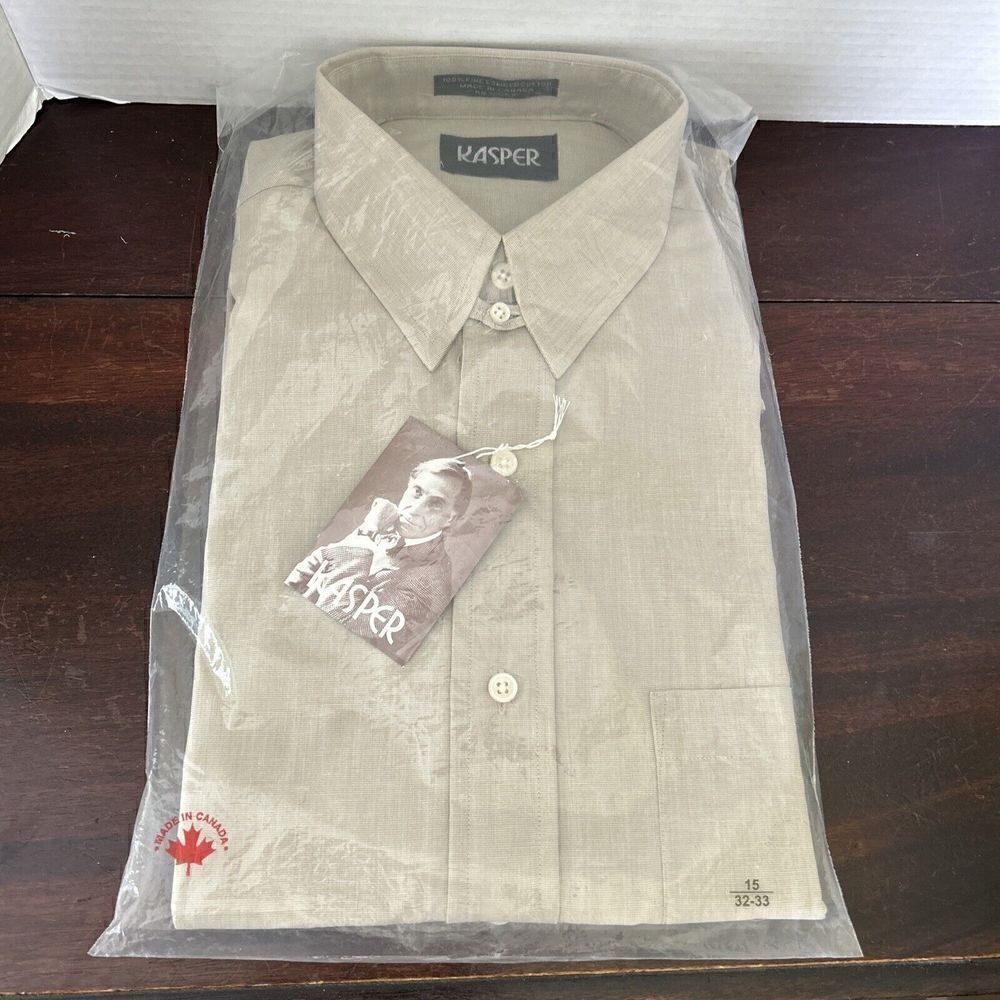 Kasper Mens Button Down Shirt 100% Fine Cotton Size 15 32/33